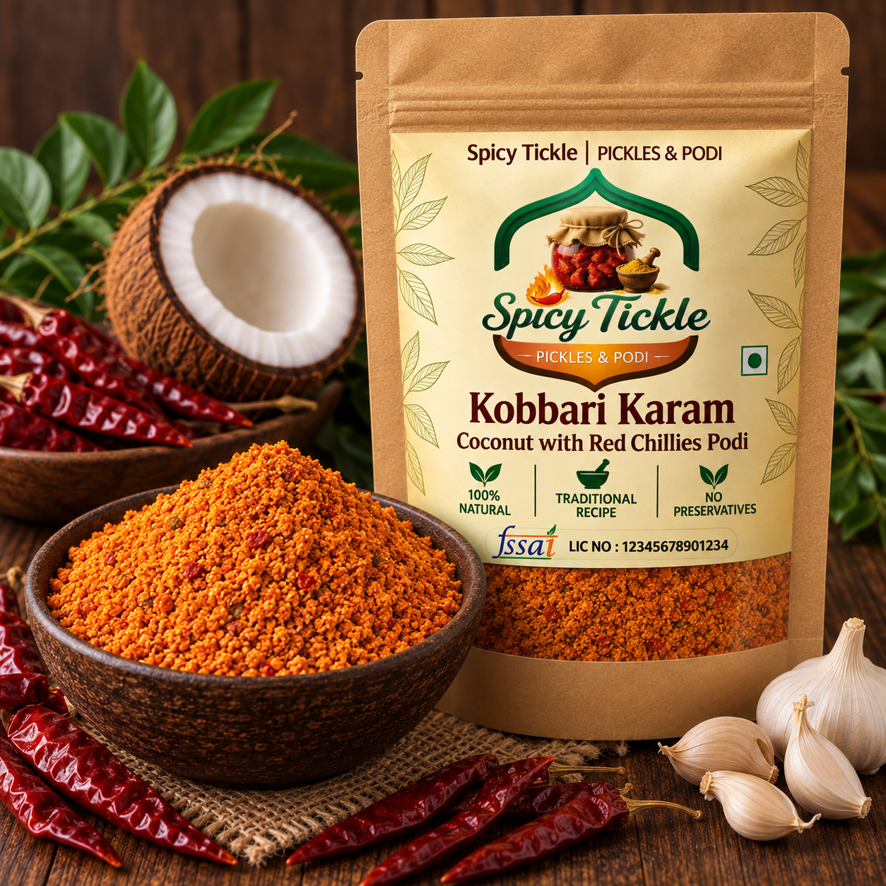 Kobbari Karam Podi | Kobbira Karam Podi | Coconut Red Chilli Powder