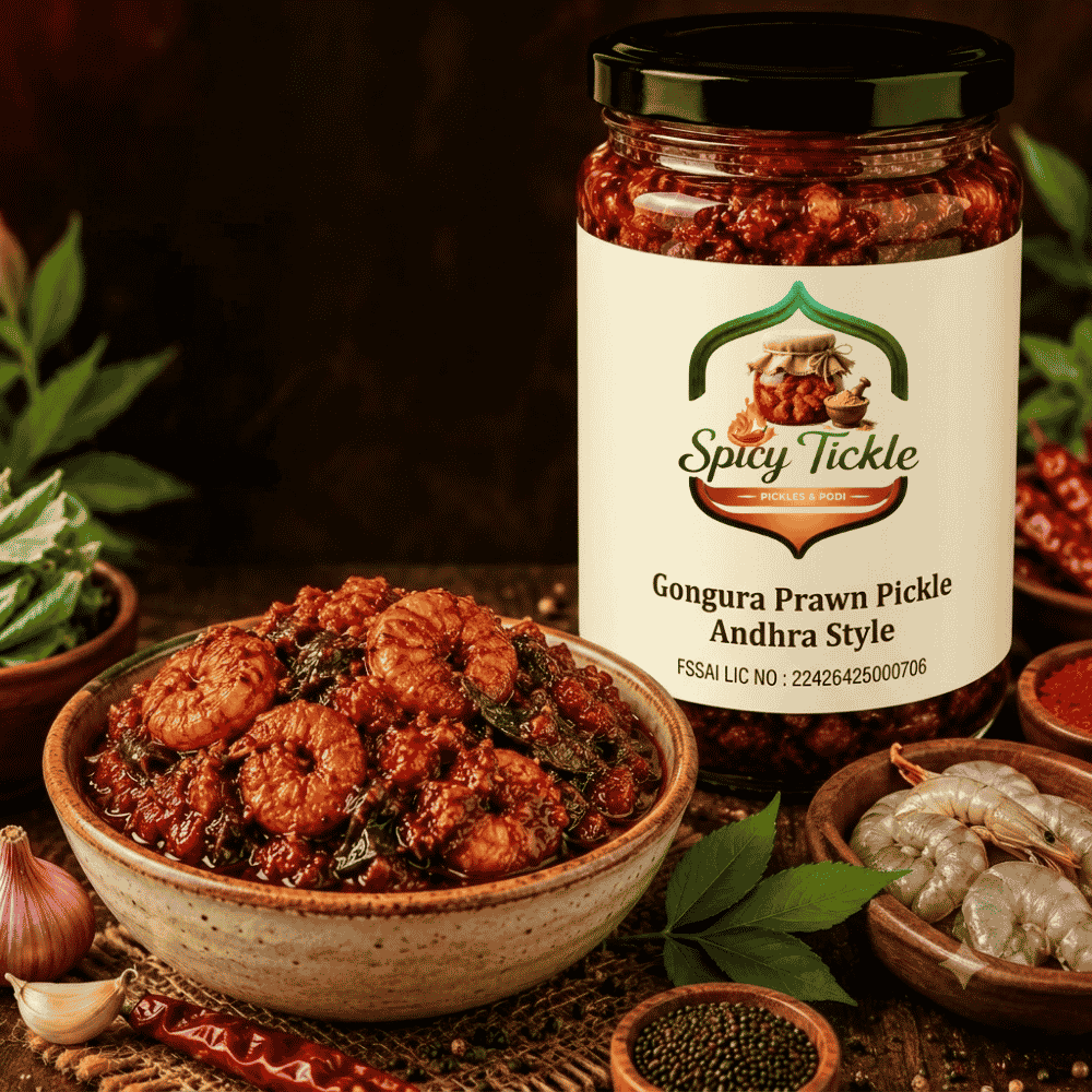 Gongura Prawn Pickle Andhra Style | Authentic Andhra Prawn Pickle Online