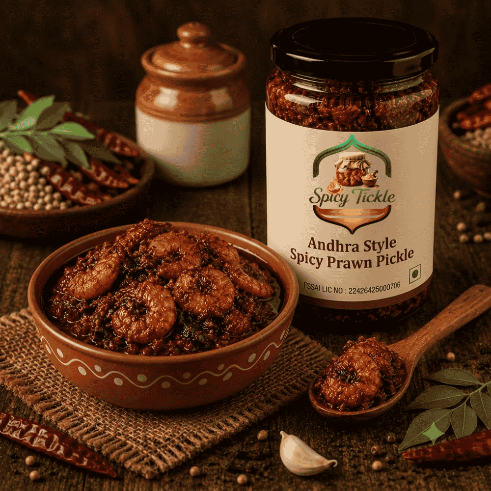 Andhra Style Spicy Prawn Pickle